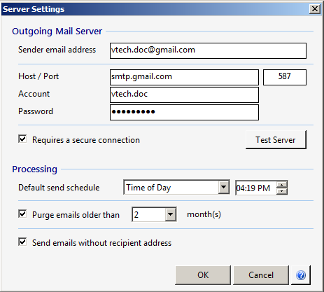 server settings for att mail retr command failed